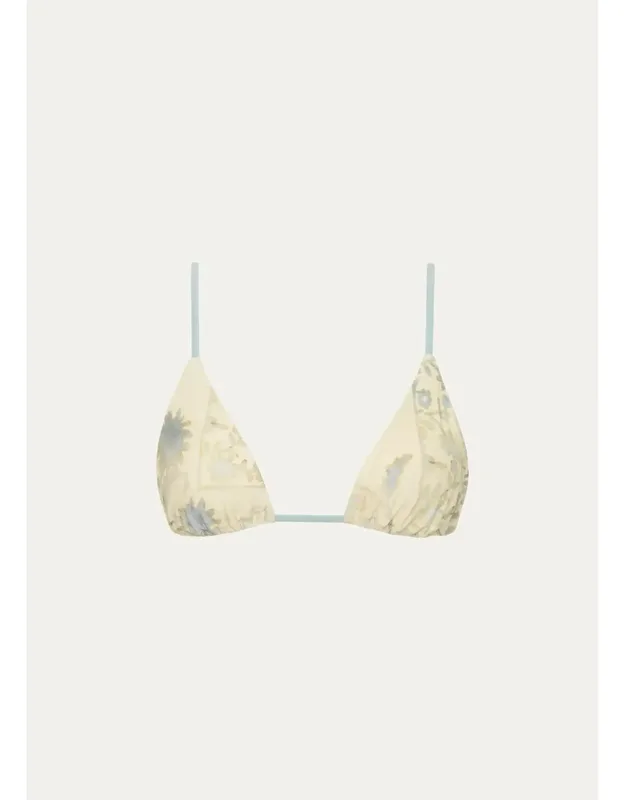Cecile Triangle Bikini Top With Sliding Cups And Vintage Print