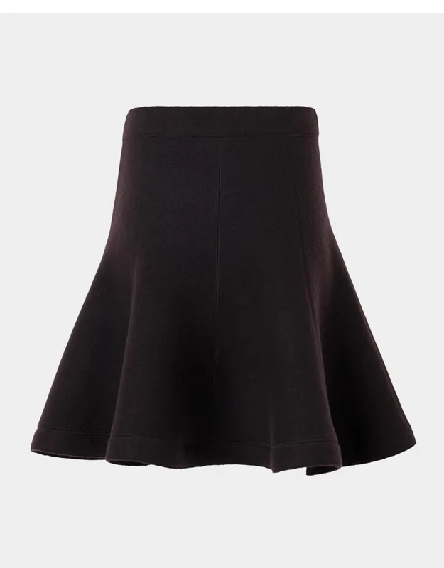 Boiled Wool Panel Mini Skirt