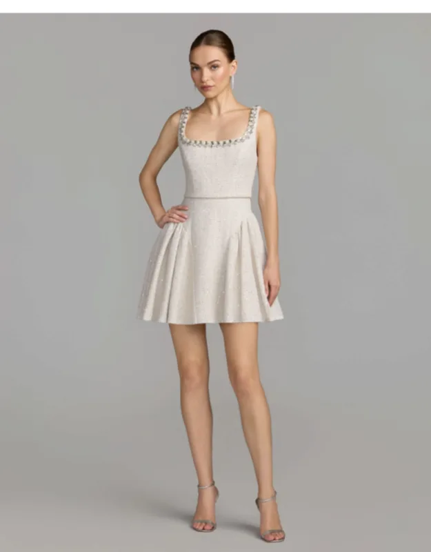 Embellished Boucle Mini Dress