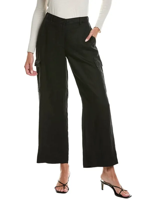 Wide Leg Linen Cargo Pants