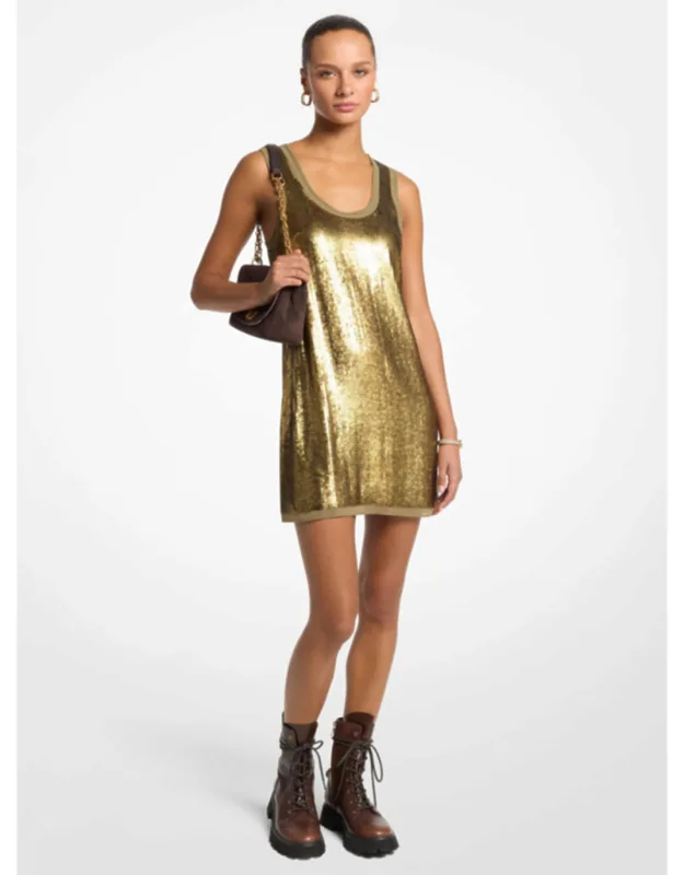 Sequined Georgette Dress