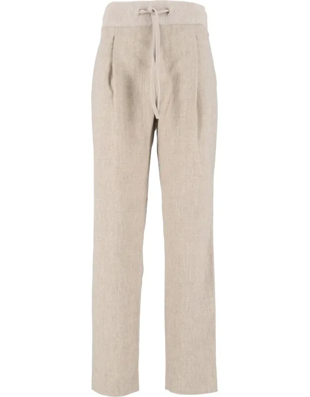 Flannel Knit Waistband Jogging Trousers