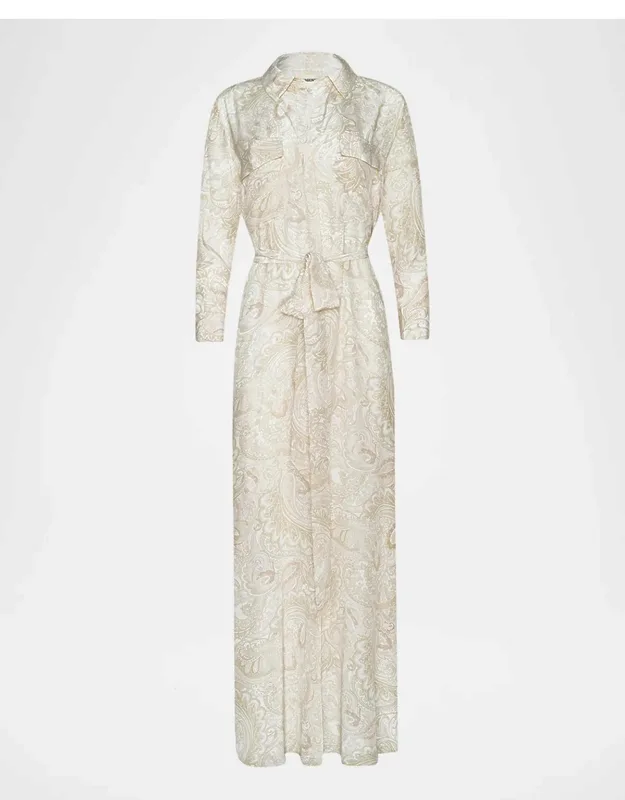 Cameron Paisley Silk Long Shirtdress