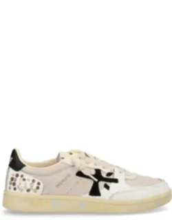 Metallic Accents Textured Low-top Sneakers