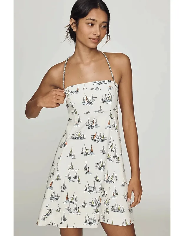 Linen Blend Mini Dress