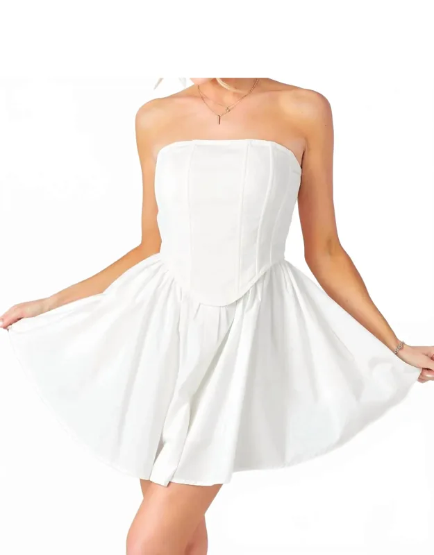 Strapless Tube Babydoll Mini Dress