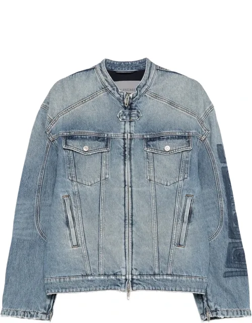 Zip-fastening Denim Jacket