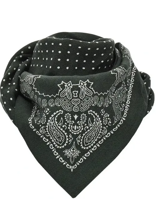 Wool Scarf With Bandana Motif