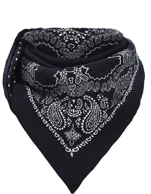 Wool Scarf With Bandana Motif