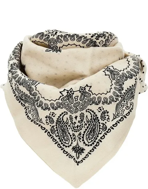 Wool Scarf With Bandana Motif
