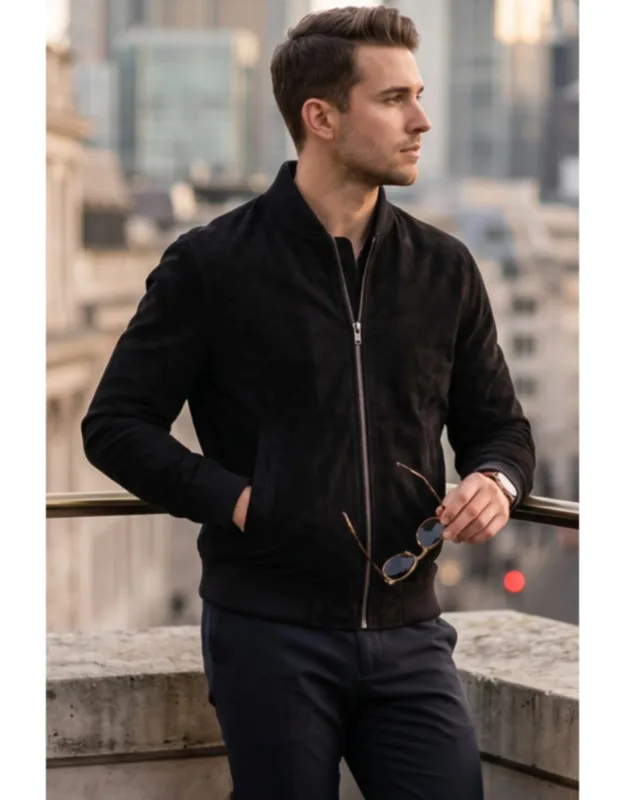 Goat Suede Ma-1 Bomber Jacket