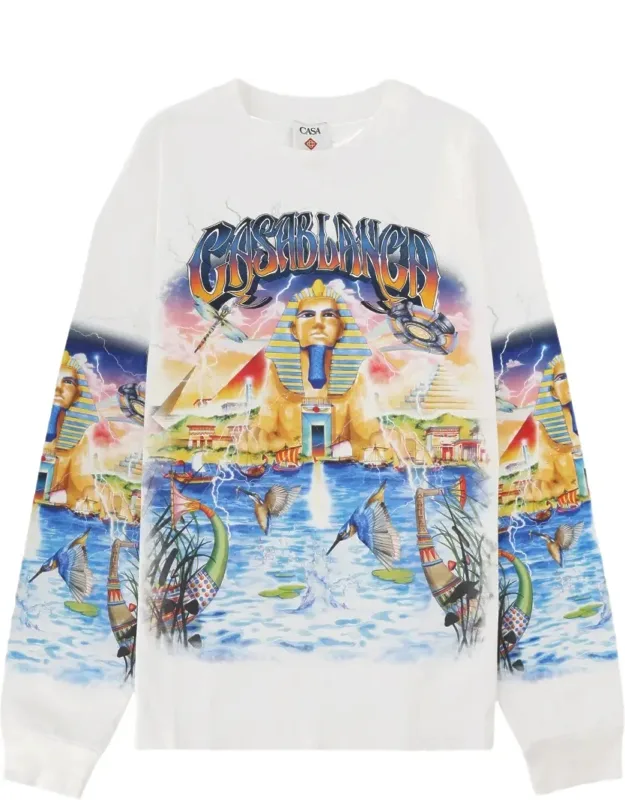 Egypt-inspired Graphic Print Cotton T-shirt