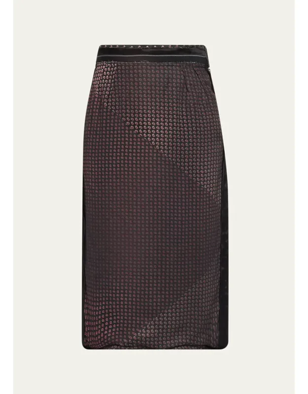 Paisley Print Midi Pencil Skirt