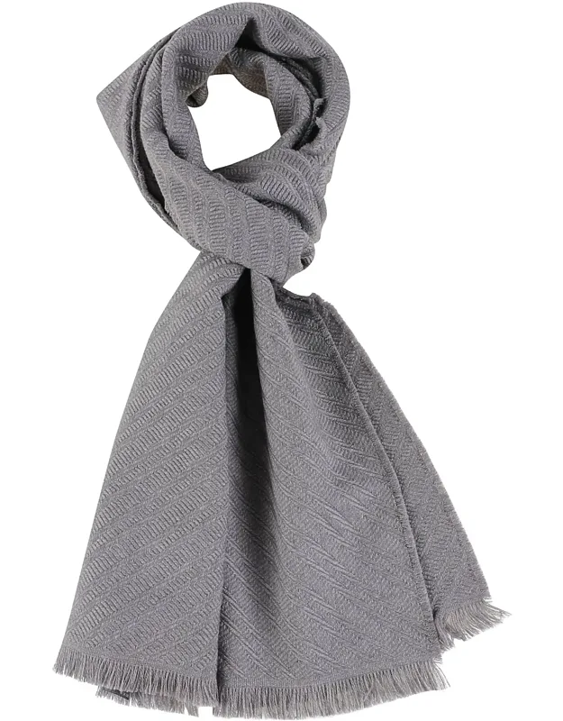 Herringbone Pattern Virgin Wool Scarf