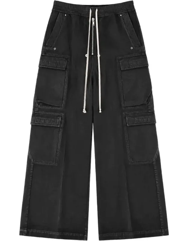 Double Cargo Jumbo Wide-leg Cotton Jeans