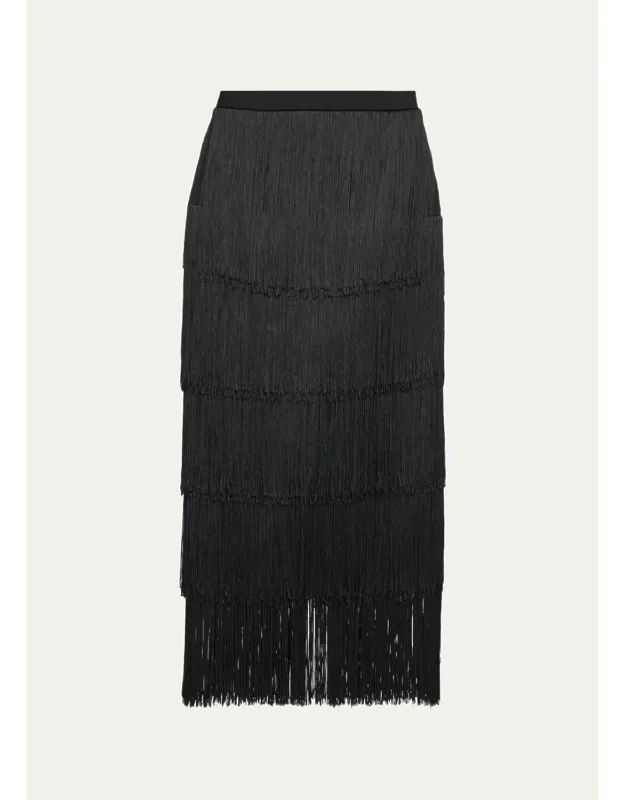 Fringe Midi Skirt