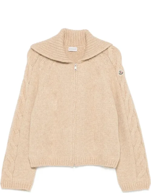 Cable-knit Zip-up Sweater