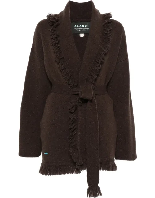 Fringe-trim Belted Cardigan