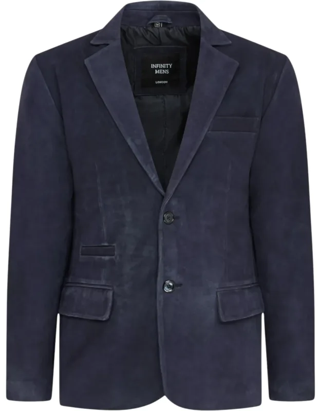 Italian Suede Leather Blazer Jacket