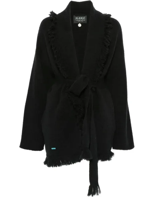 Fringe-trim Belted Cardigan
