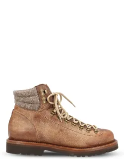 Grained Calfskin Mountain-style Boots With Wool And Cashmere Insert