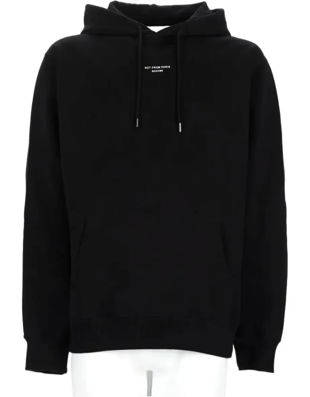 Adjustable Drawstring Logo Cotton Hoodie