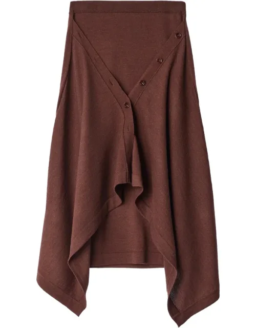 Buttoned Skirt In Merino Wool Blend