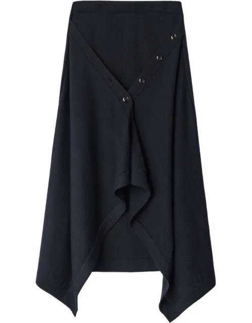 Buttoned Skirt In Merino Wool Blend