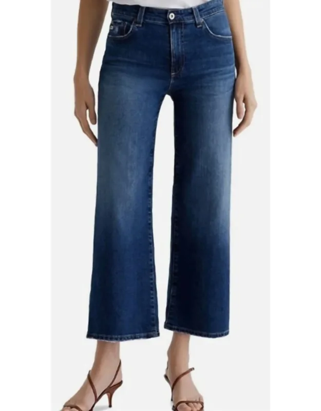 Saige Wide Leg Crop Jean With Mid-rise And Five-pocket Design