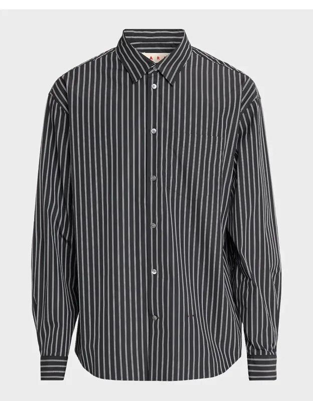 Pencil Stripe Cotton-nylon Sport Shirt