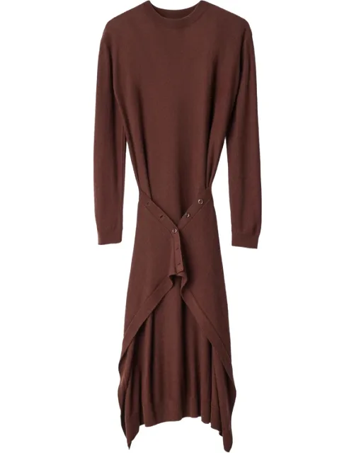 Buttoned Dress In Merino Wool Blend