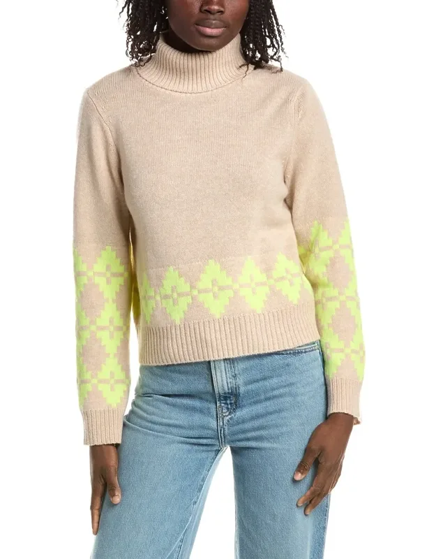 Noah Geo Turtleneck Cashmere Sweater