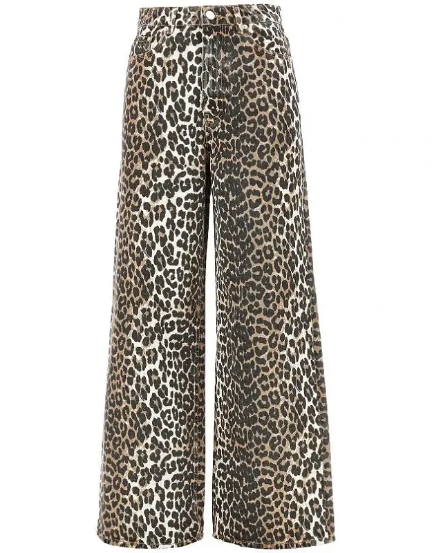 Leopard-print Jeans