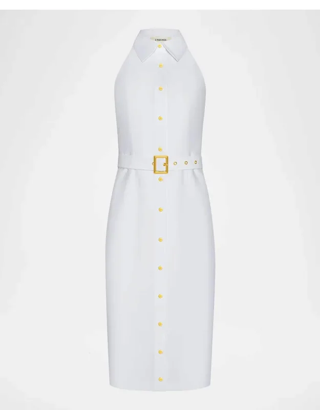 Sleeveless Buttoned Shirtdress