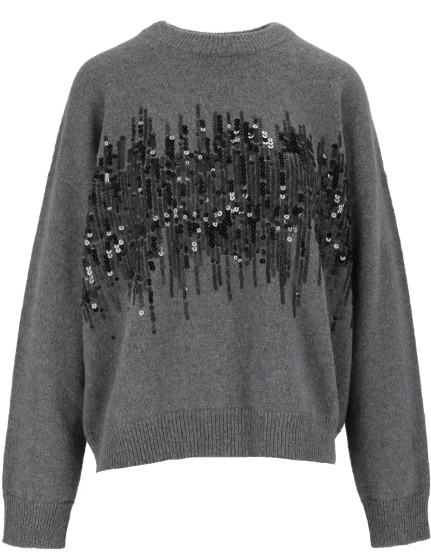 Relaxed Fit Sequin Detail Sweater