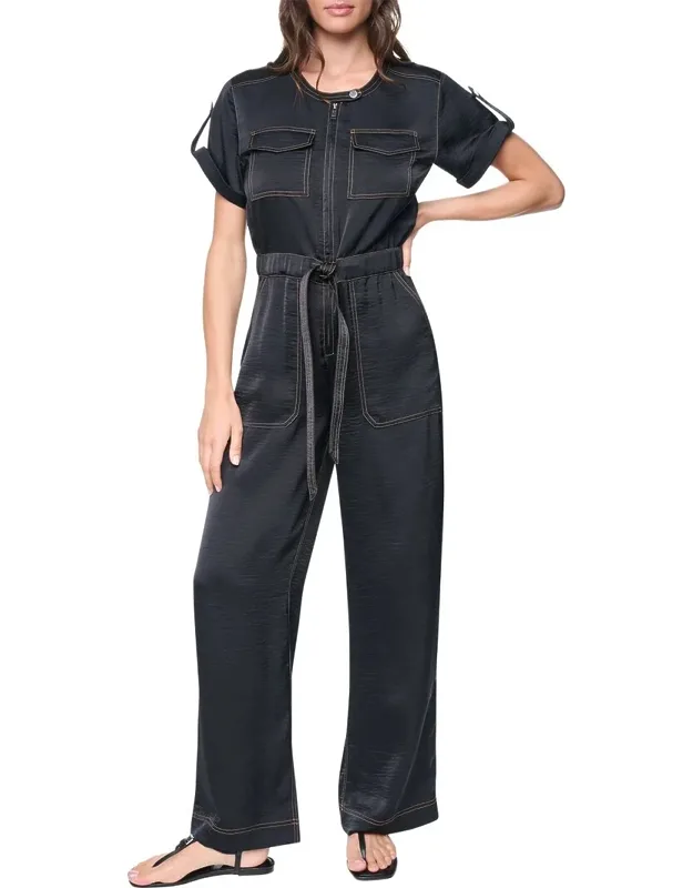 Roll Tab Contrast Jumpsuit