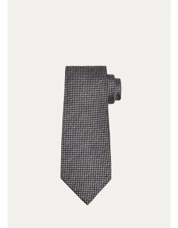 Micro-geometric Woven Silk Tie