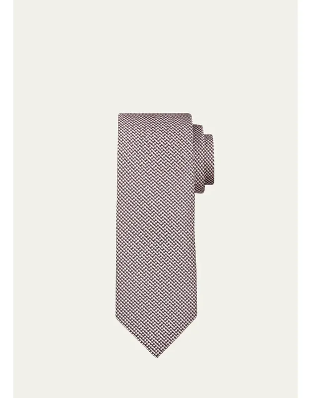 Micro-houndstooth Silk Tie