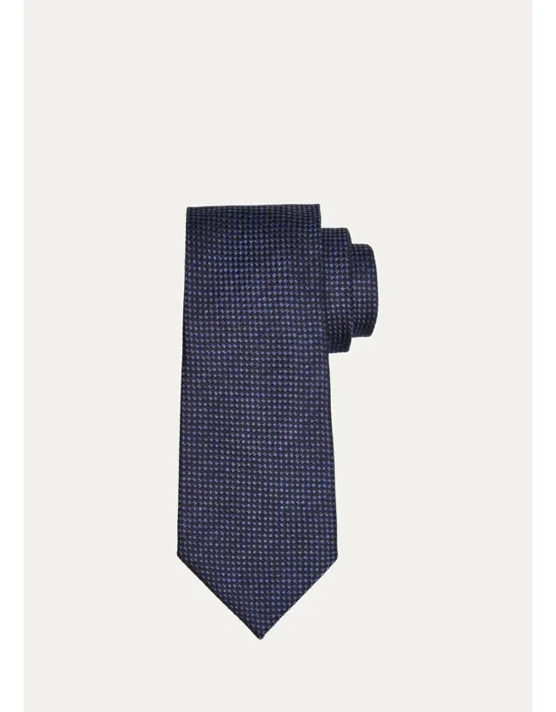 Micro-geometric Woven Silk Tie