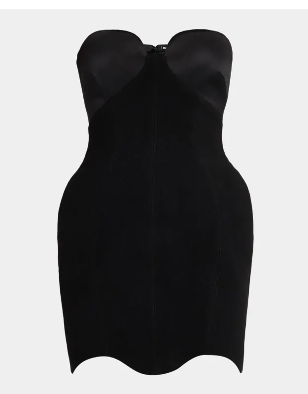 Strapless Sweetheart Combo Mini Dress