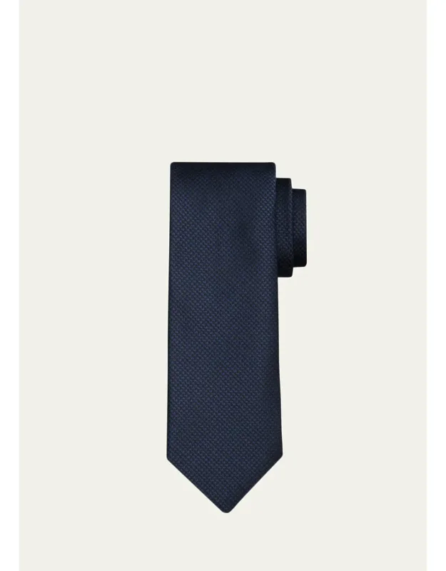 Micro-houndstooth Silk Tie