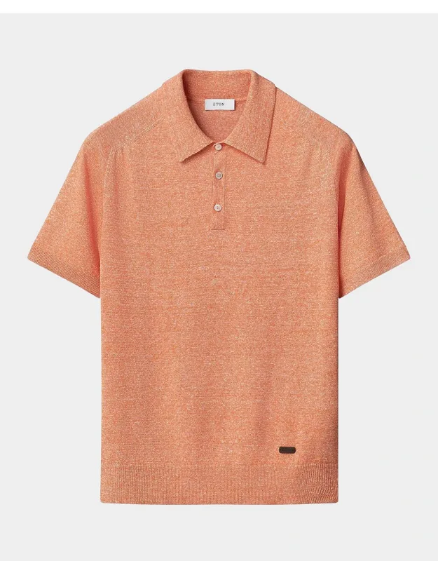 Cotton-linen Knit Polo Shirt