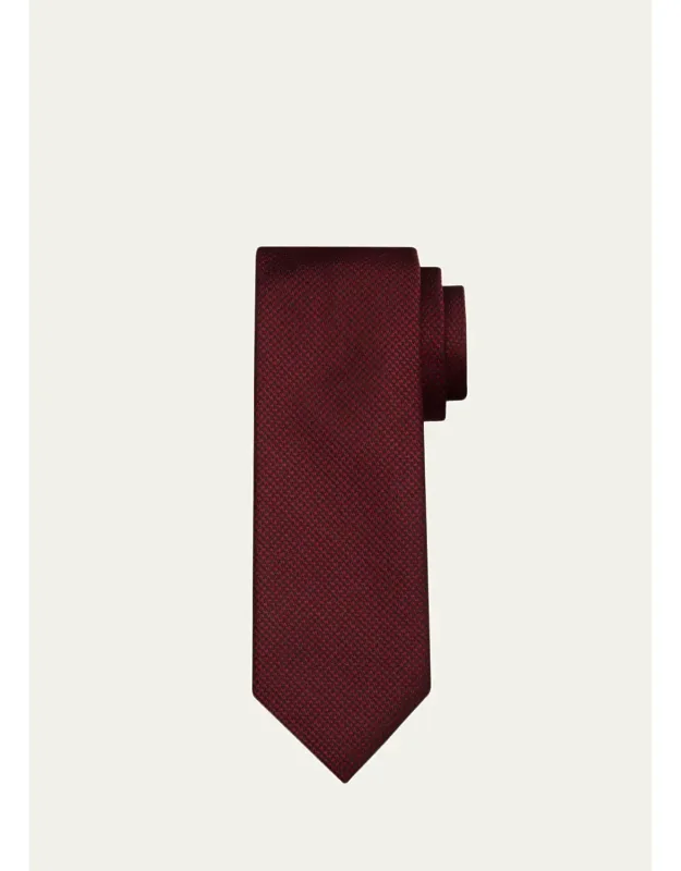 Micro-houndstooth Silk Tie