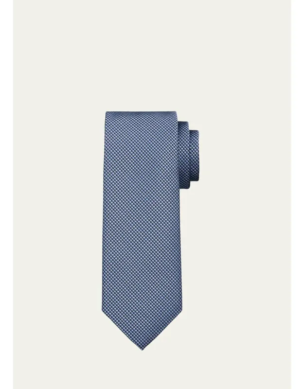 Micro-houndstooth Silk Tie