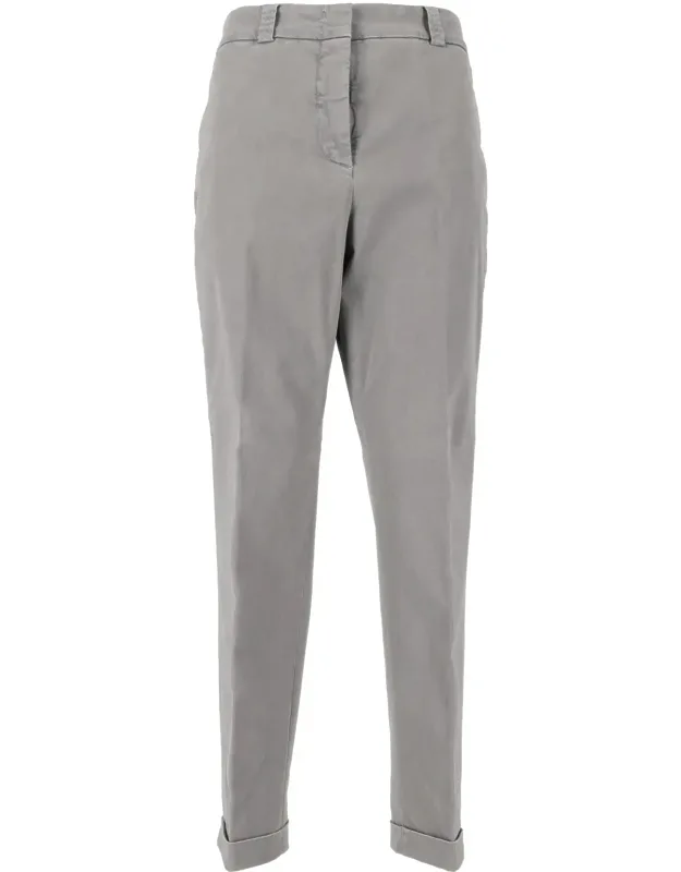 Relaxed Fit Cuffed Hem Cropped Pants