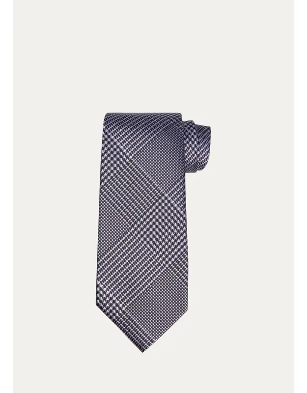 Glen Plaid Linen Tie
