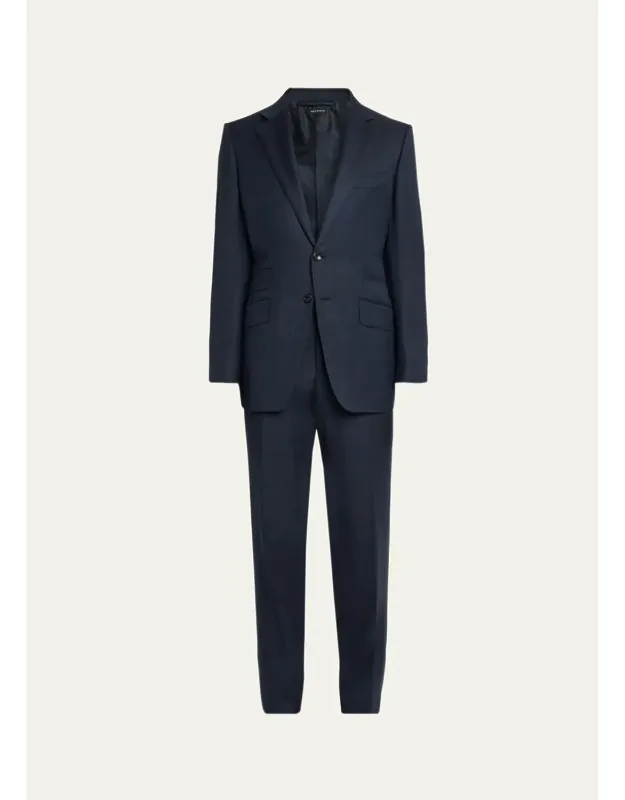 Wool Herringbone Two-piece Suit