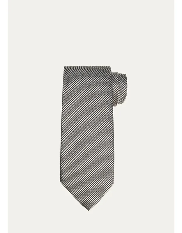 Micro-houndstooth Silk Tie