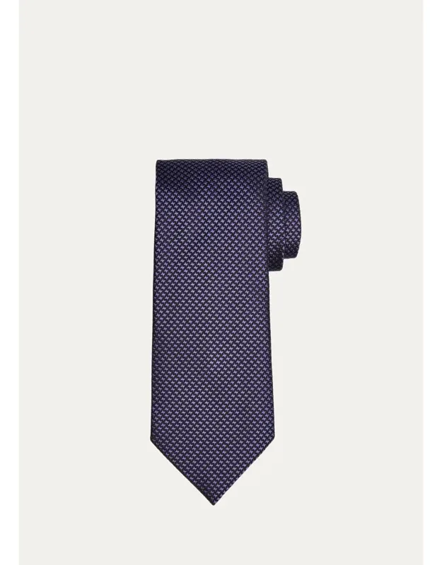 Micro-cross Silk Tie