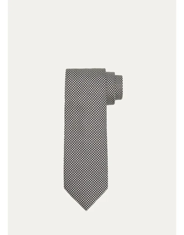 Micro-cross Silk Tie